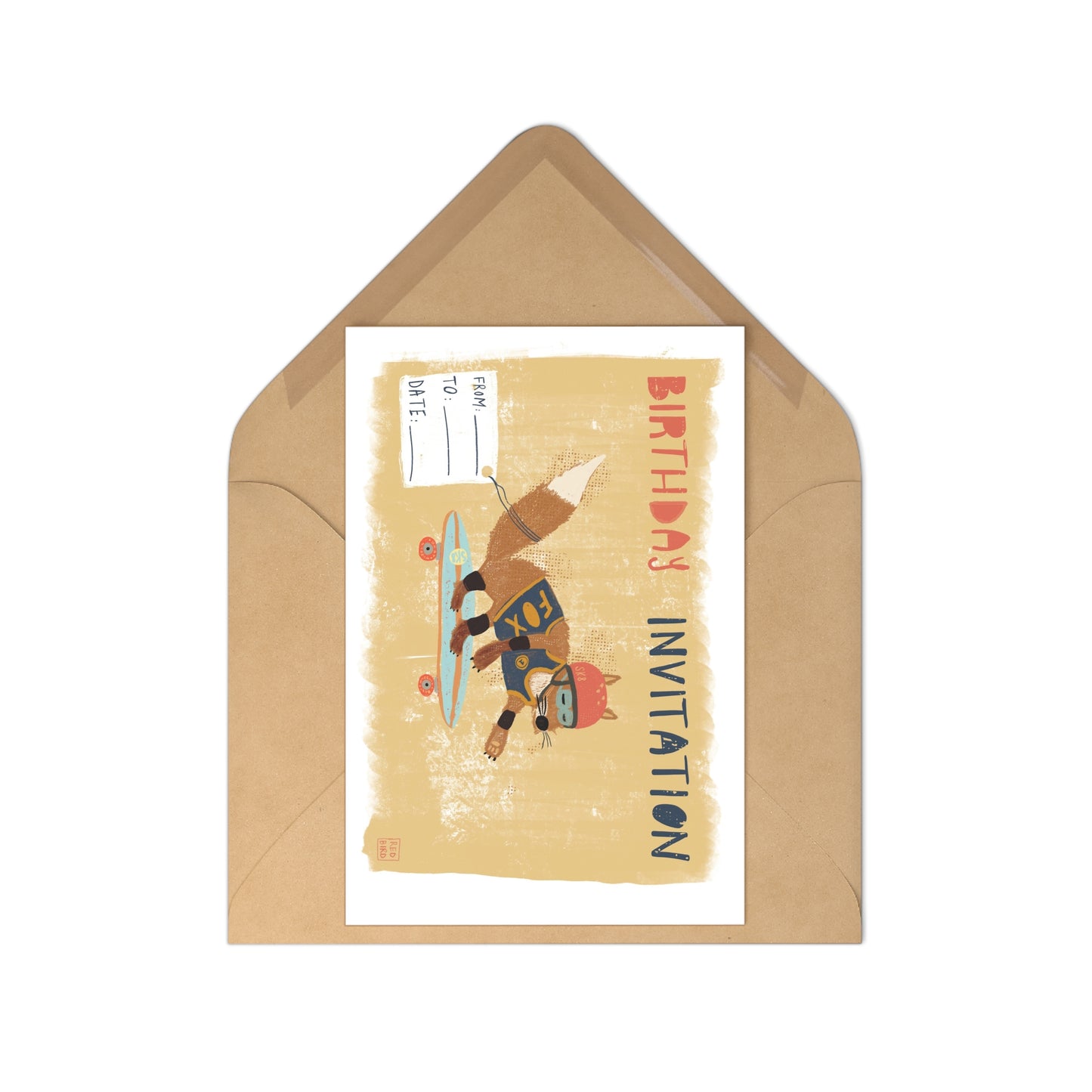 Fox Birthday Invitation Postcards – Eco-Friendly Kids Party Invites (Set of 7)