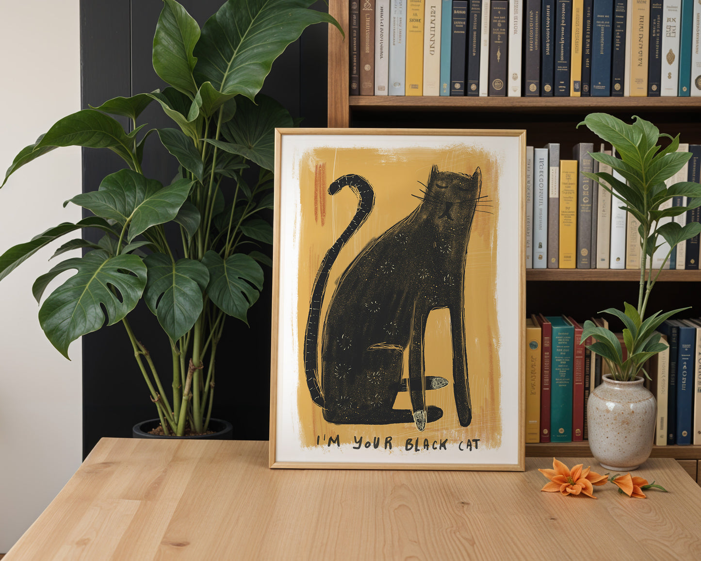Whimsical Cat Art Print Download