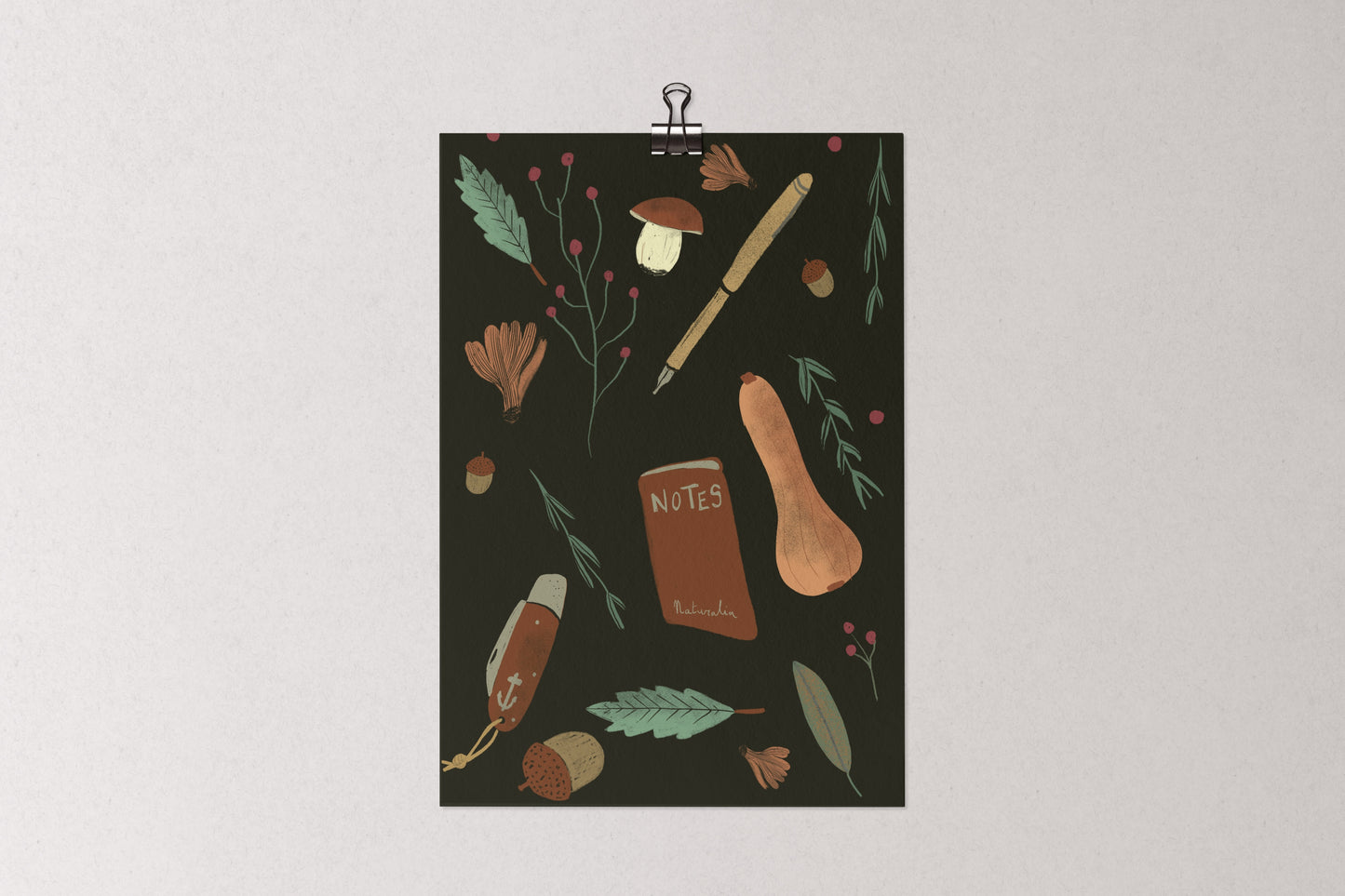 Autumn Nature Flat Lay Illustration