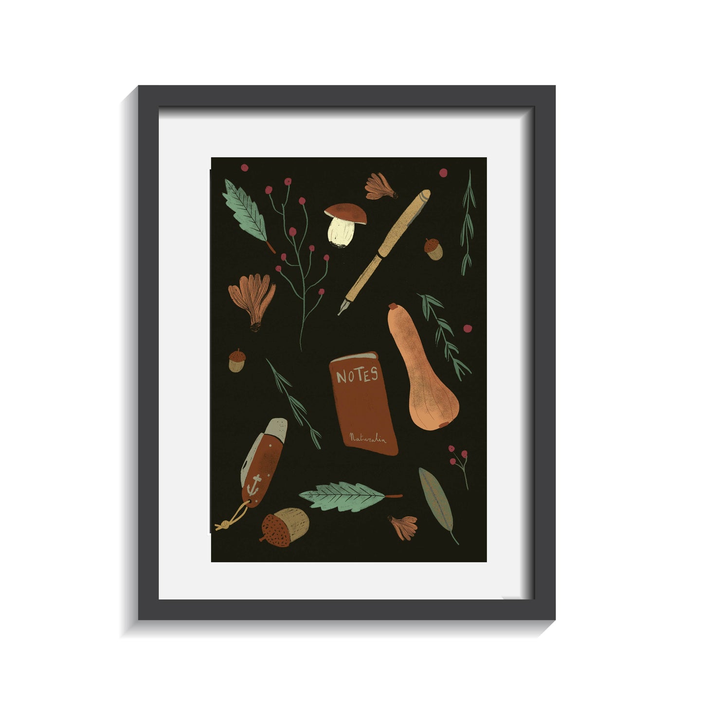 Autumn Nature Flat Lay Illustration