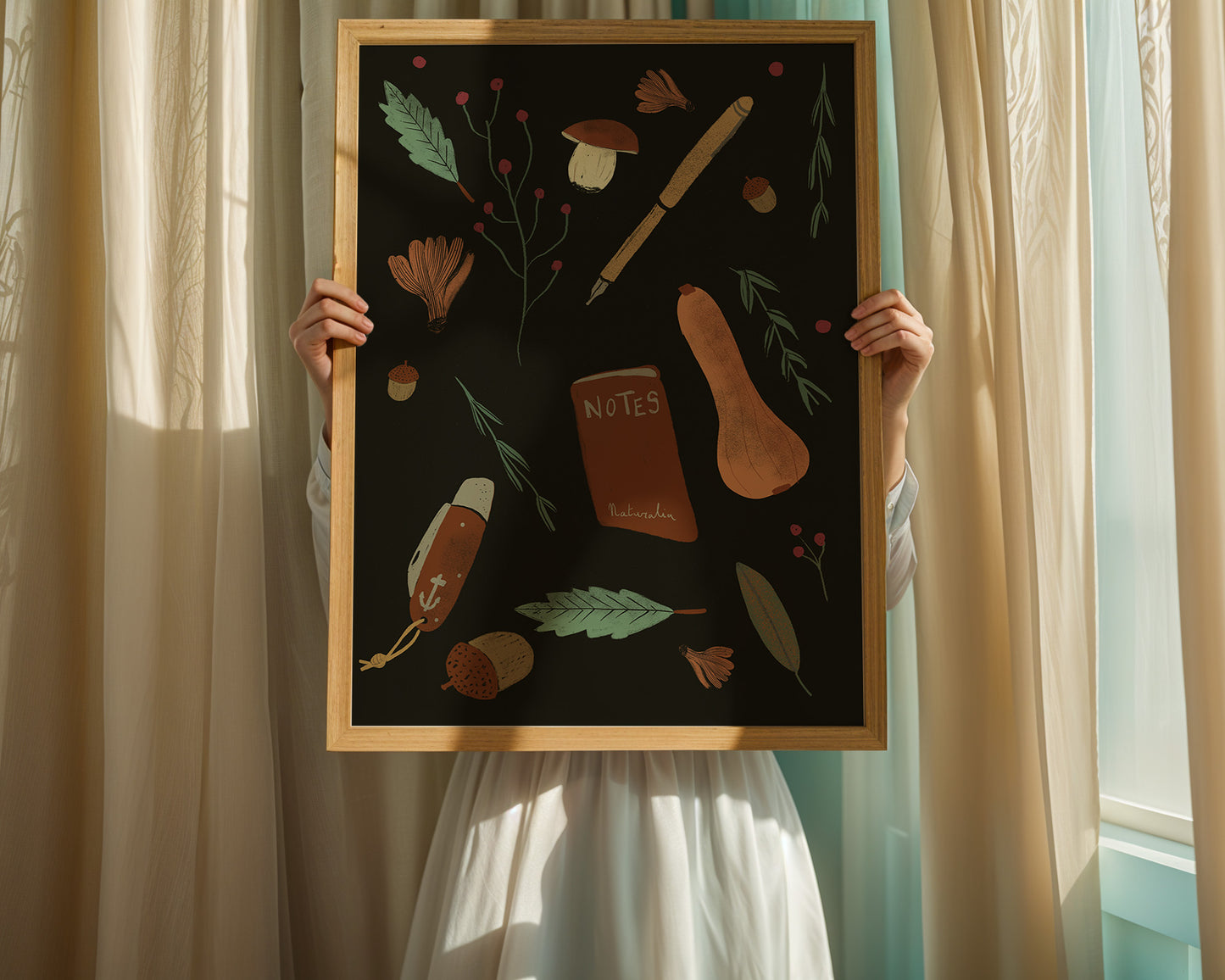 Autumn Nature Flat Lay Illustration