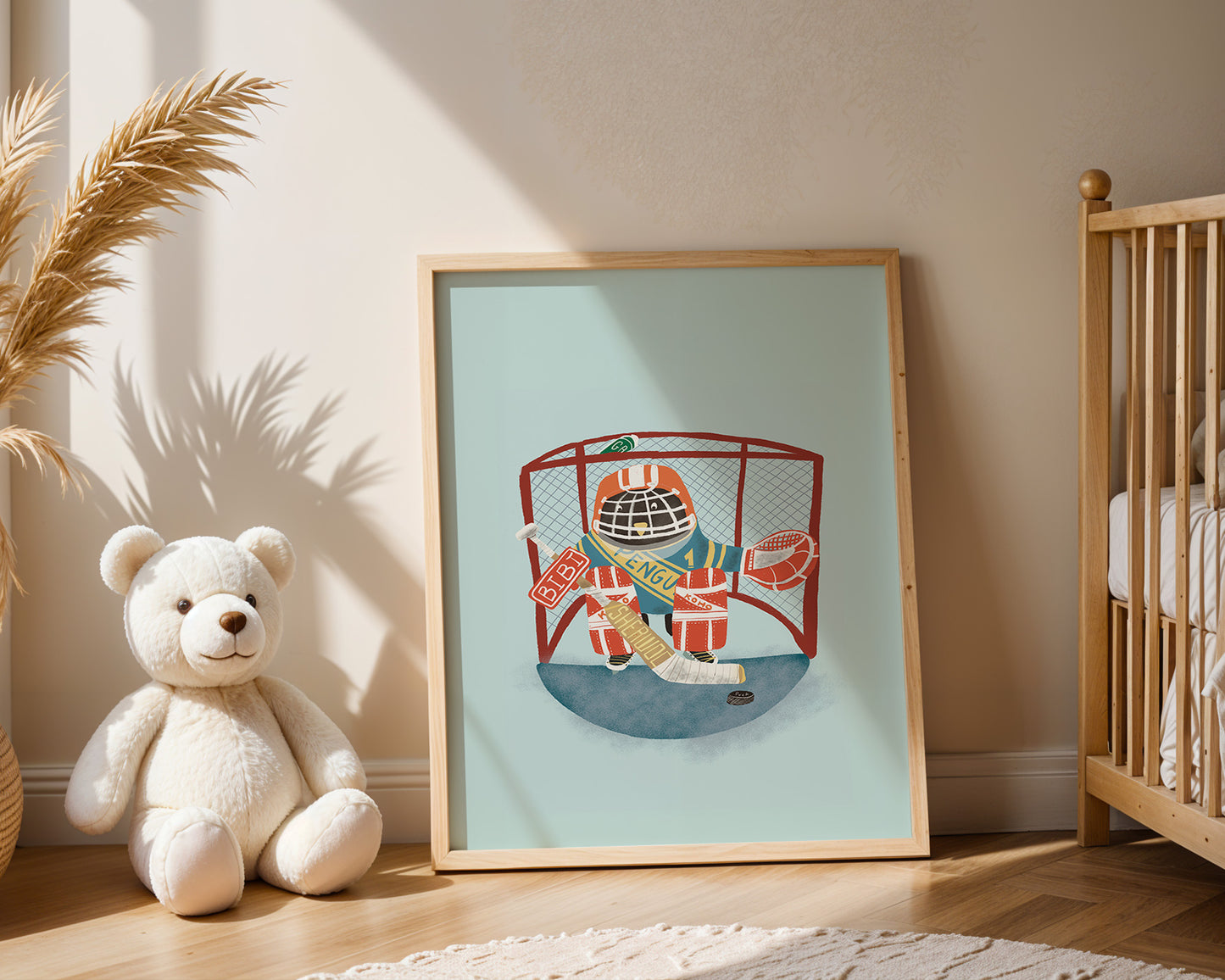Penguin Hockey Goalie Nursery Art