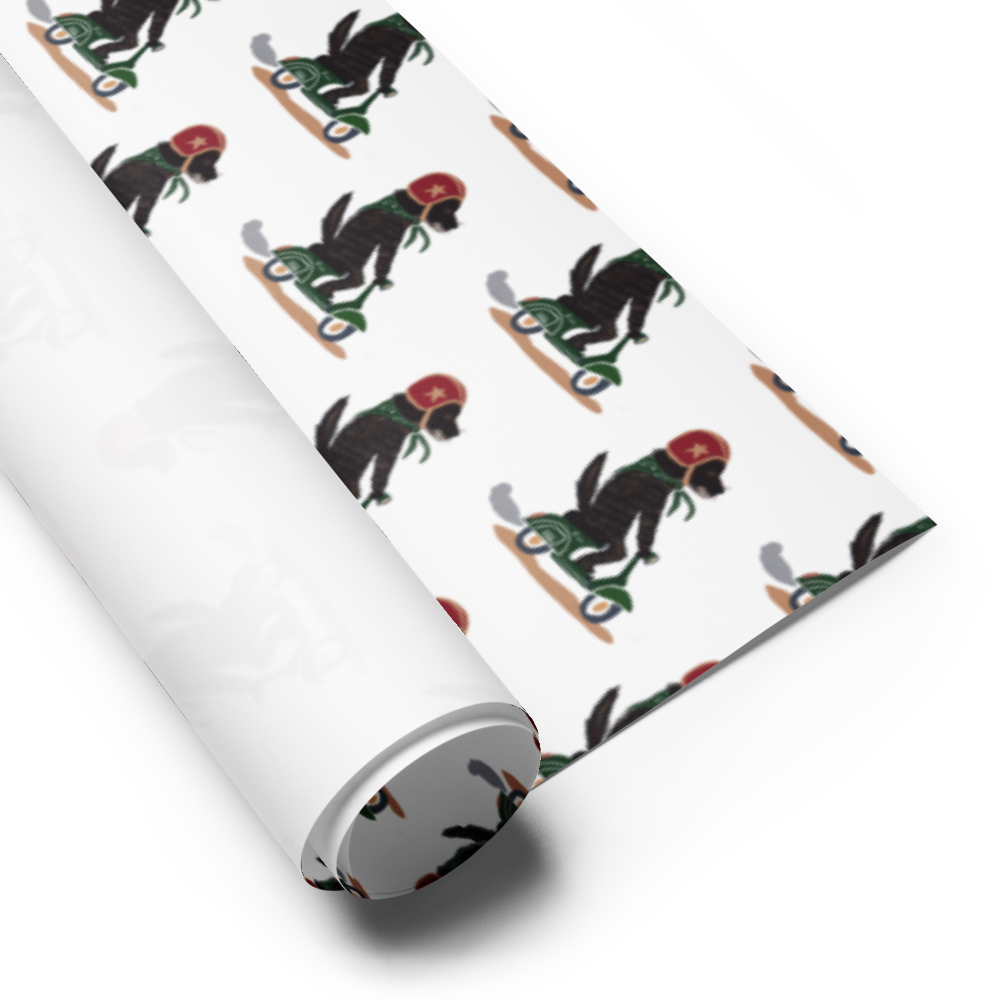 Dog on a Vespa Wrapping Paper