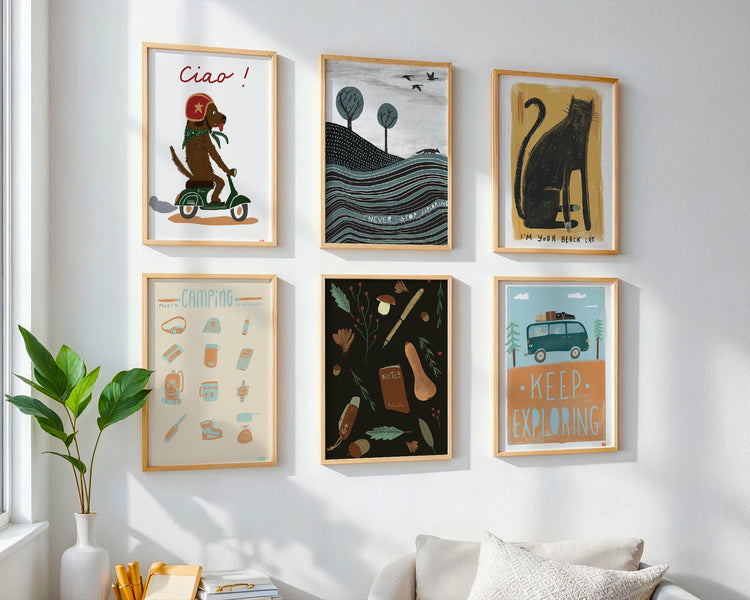 Whimsical Cat Art Print Download