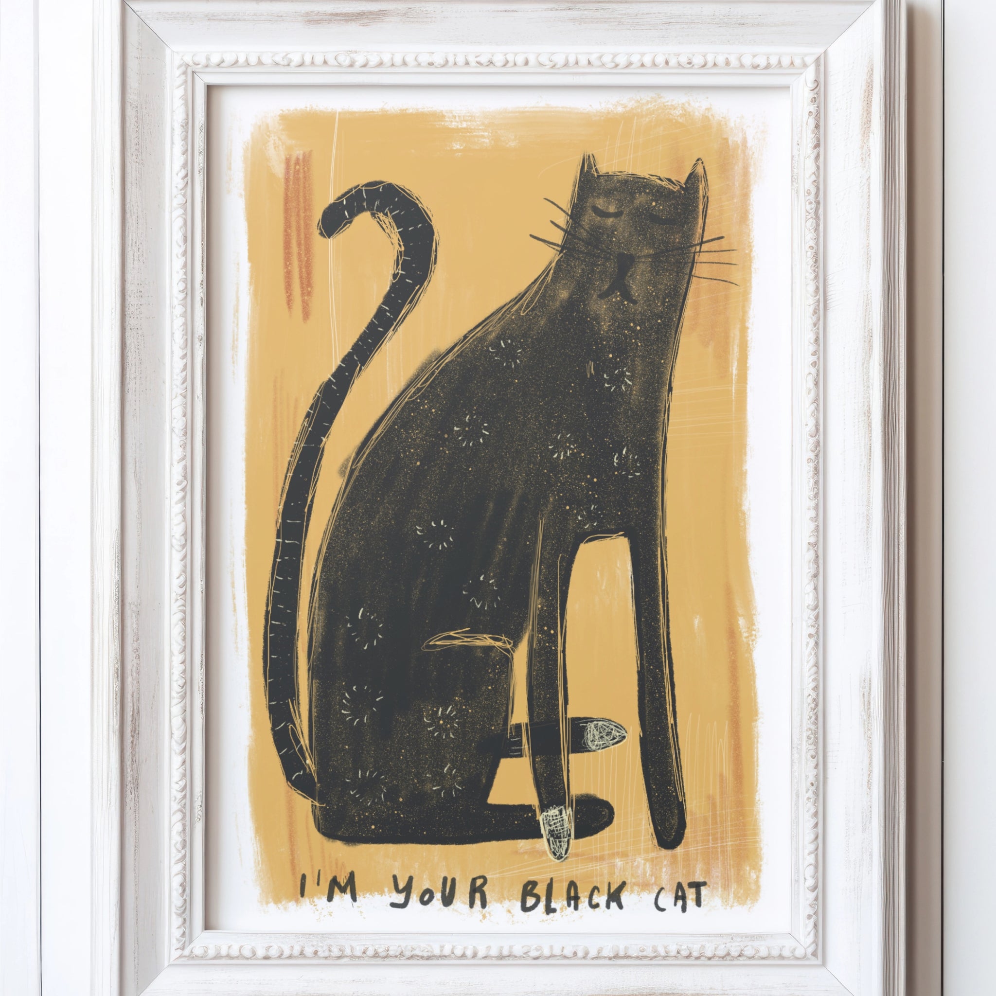 Whimsical Cat Art Print Download