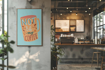 Not Before My Coffee Art Print | Funny Coffee Quote Digital Download | Morning Mug Wall Decor | Printable Kitchen Art for Coffee Lovers