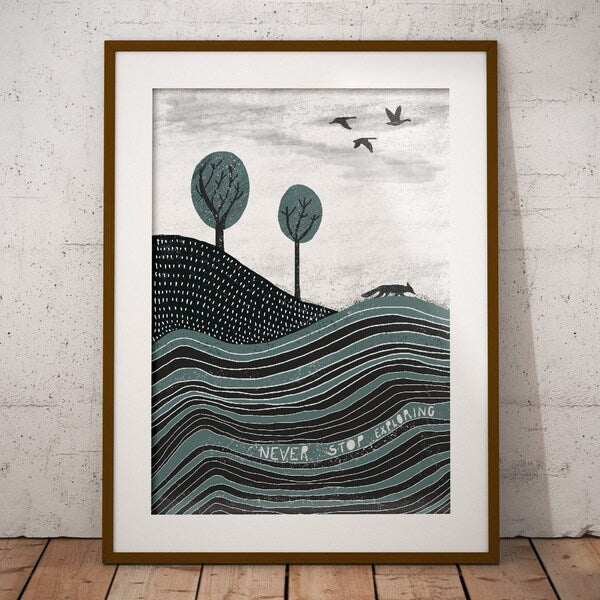 Never Stop Exploring | Digital Wall Art Download