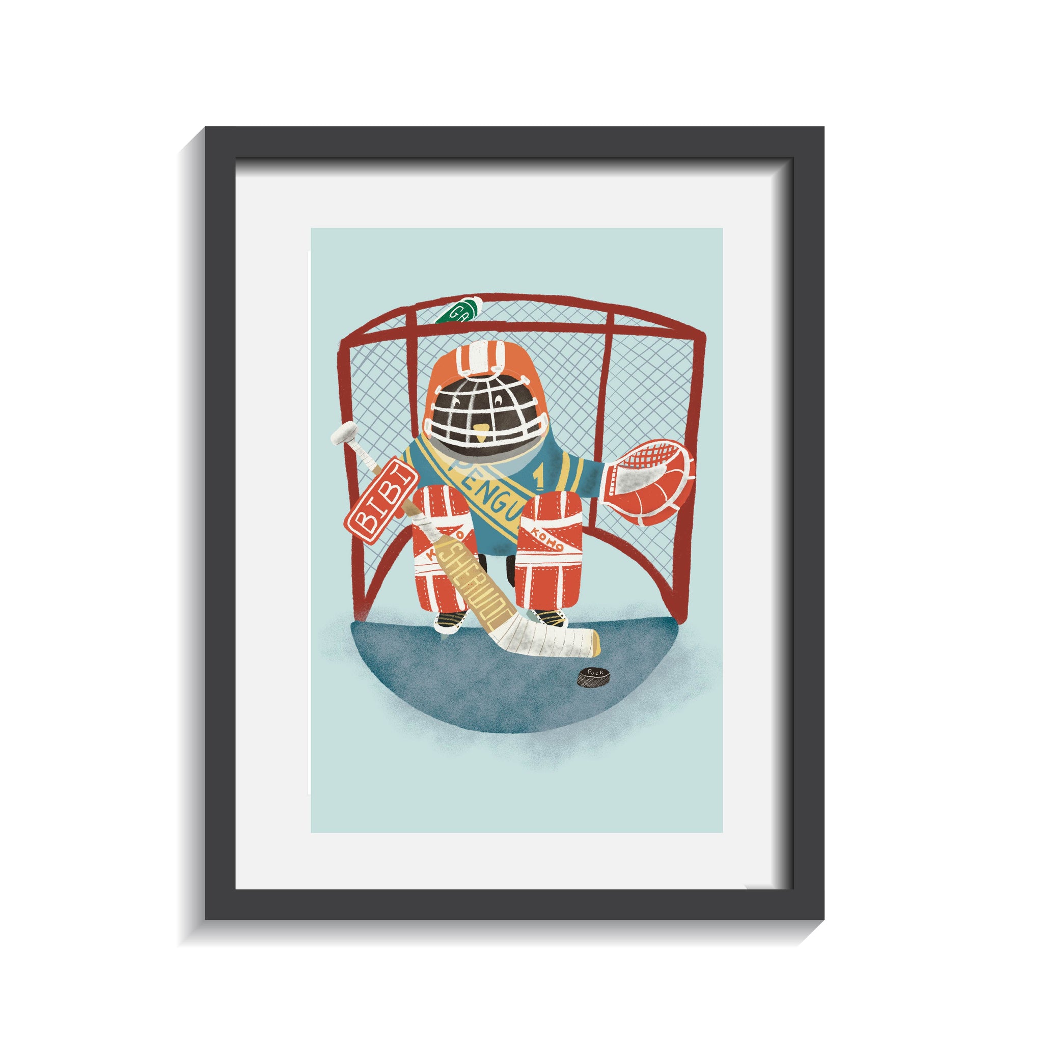 Penguin Hockey Goalie Nursery Art