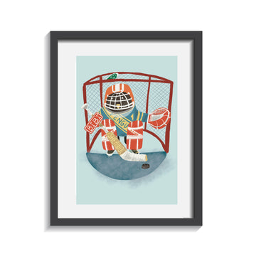 Penguin Hockey Goalie Nursery Art