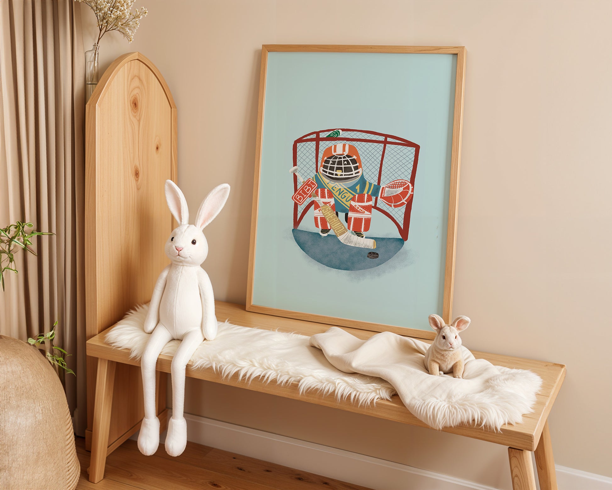 Penguin Hockey Goalie Nursery Art