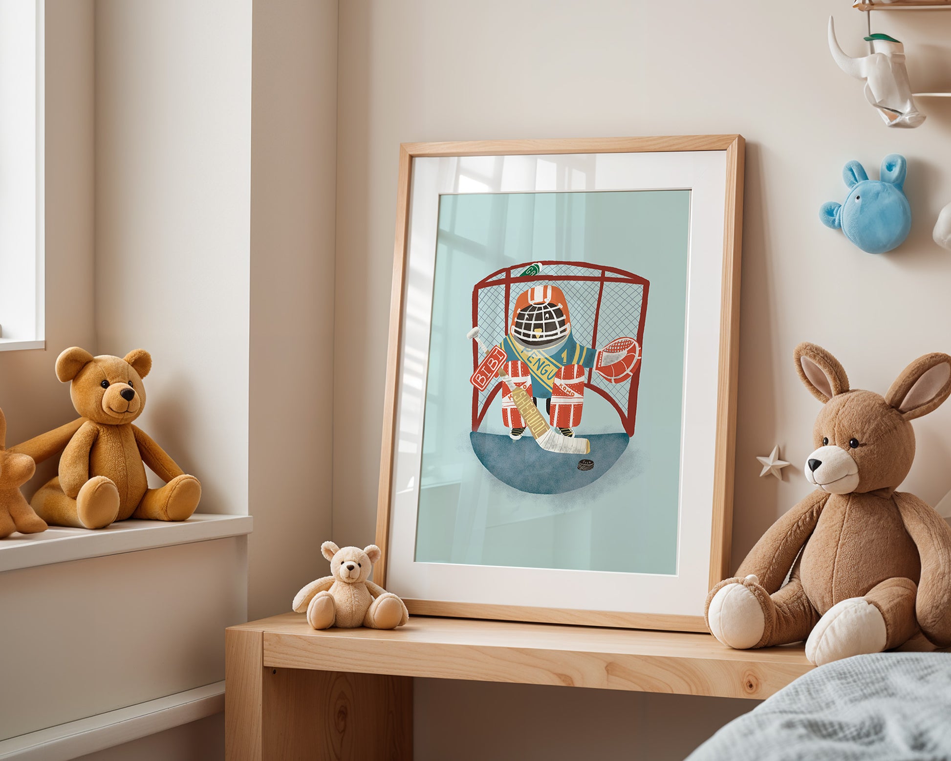 Penguin Hockey Goalie Nursery Art