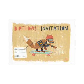 Fox Birthday Invitation Postcards – Eco-Friendly Kids Party Invites (Set of 7)