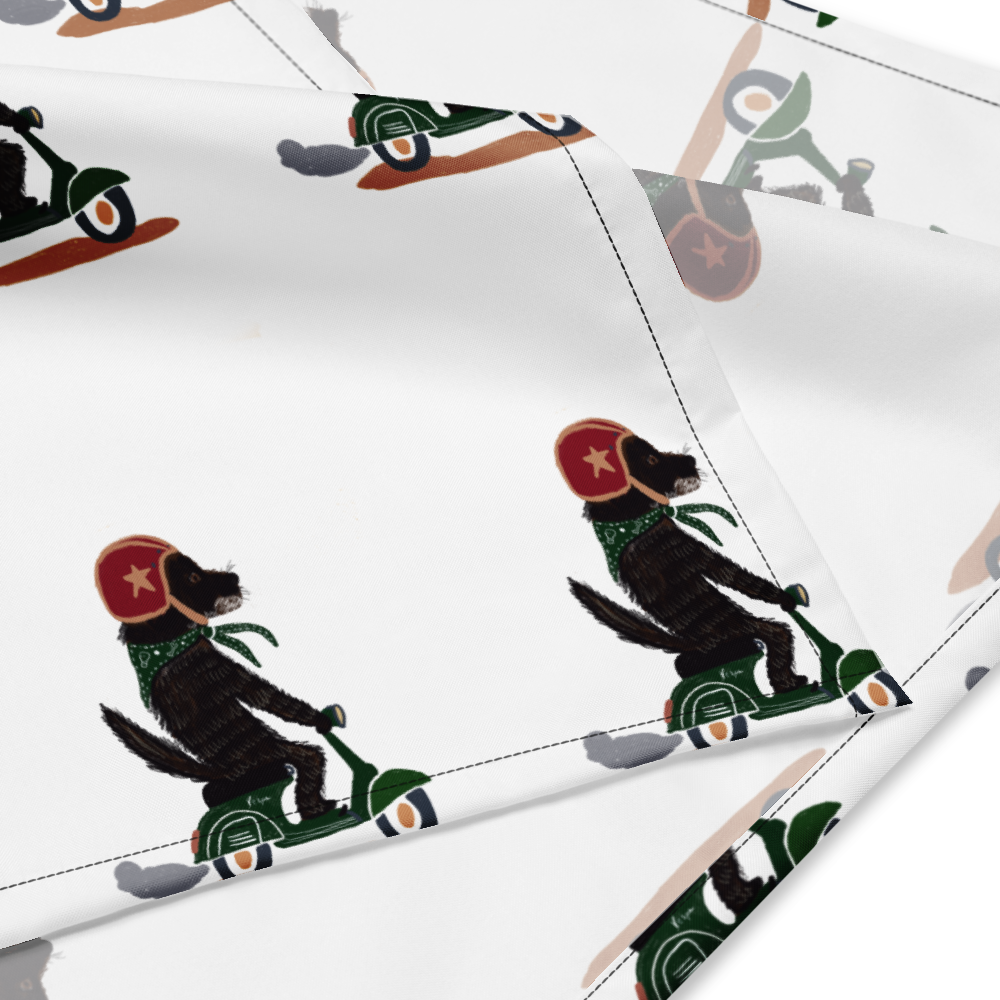 Dog on a vespa illustration all-over print dog bandana