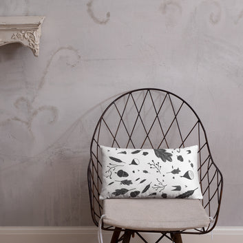 Leaves and chestnuts illustration pillow cover