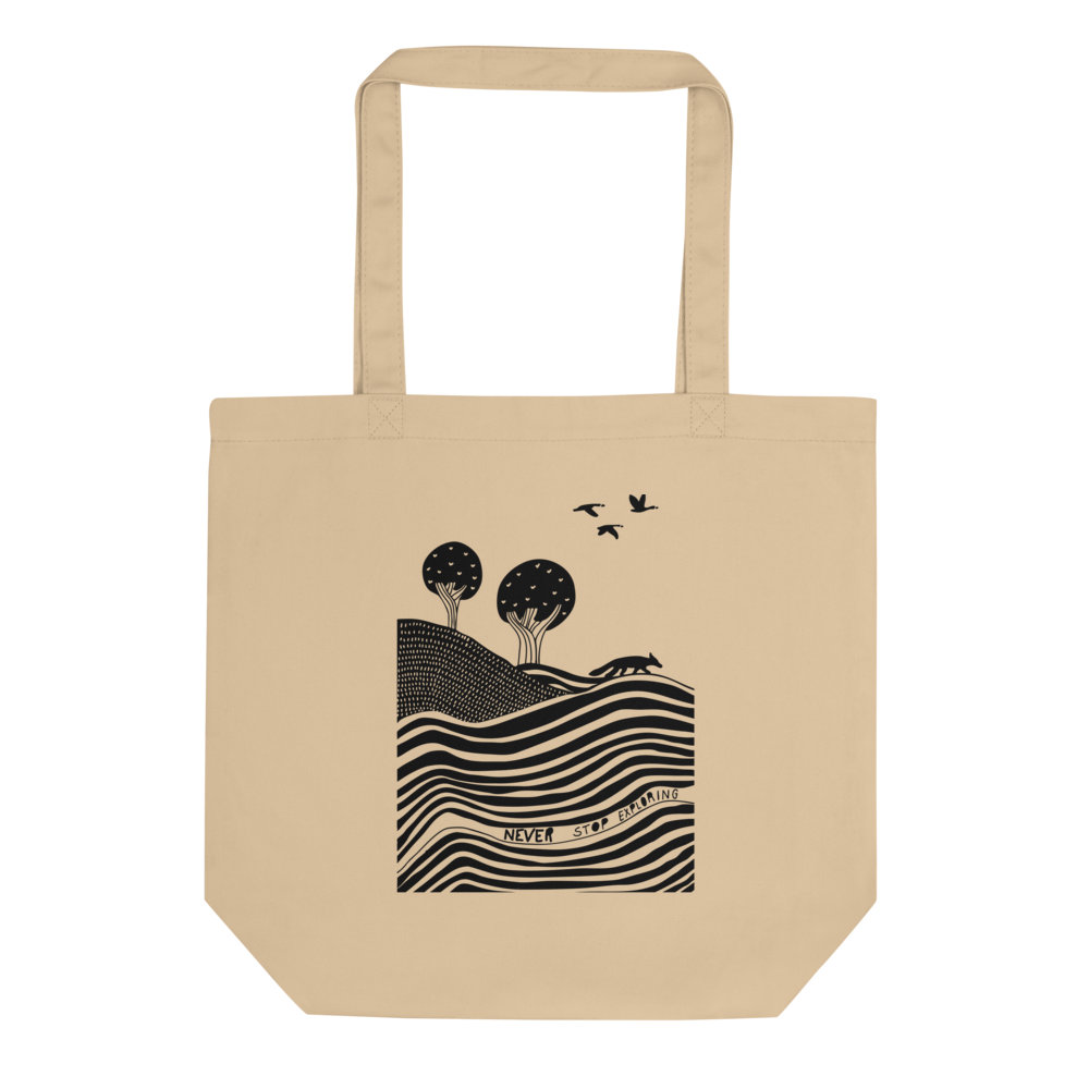 This "Never Stop Exploring" tote bag