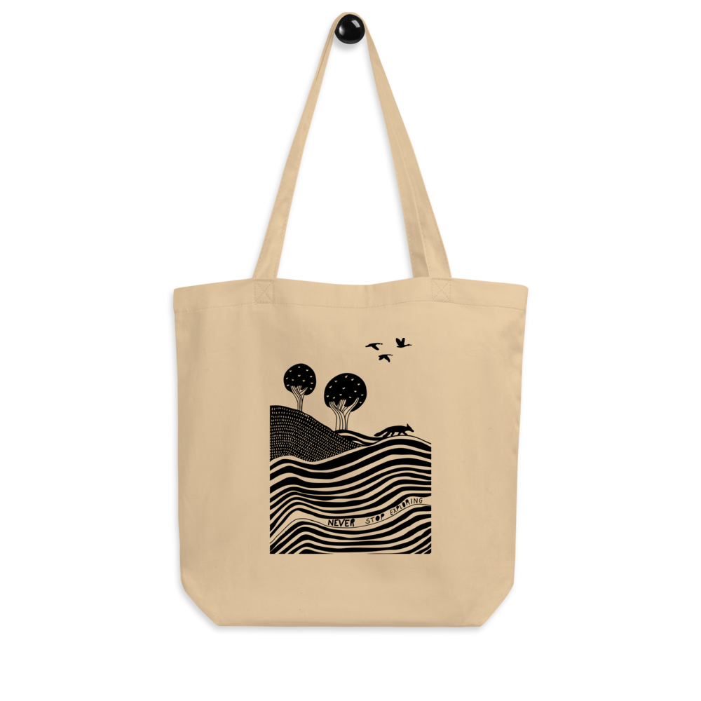 This "Never Stop Exploring" tote bag