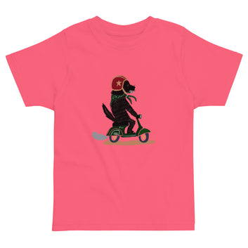 Dog on a Vespa toddler jersey t-shirt