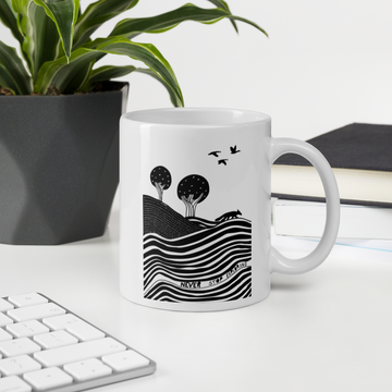 Never Stop Exploring - White glossy mug