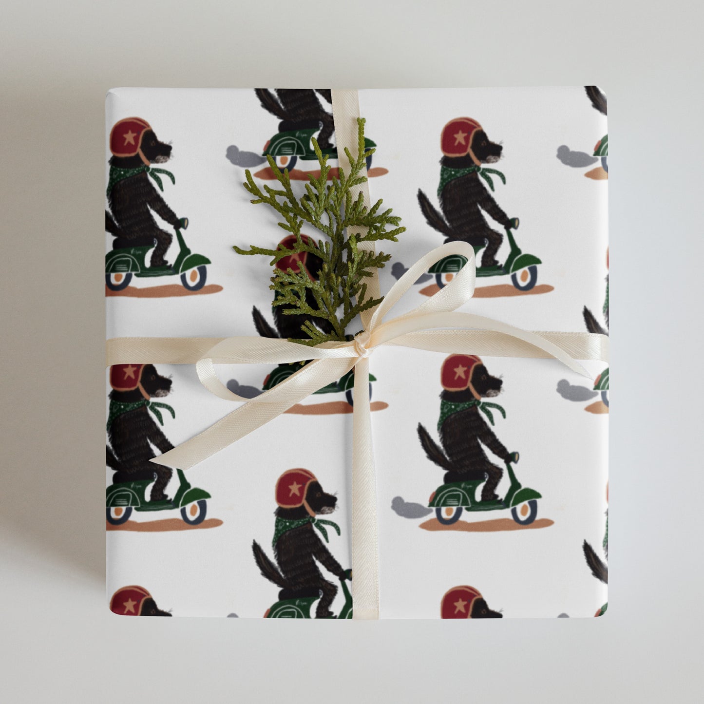 Dog on a Vespa Wrapping Paper