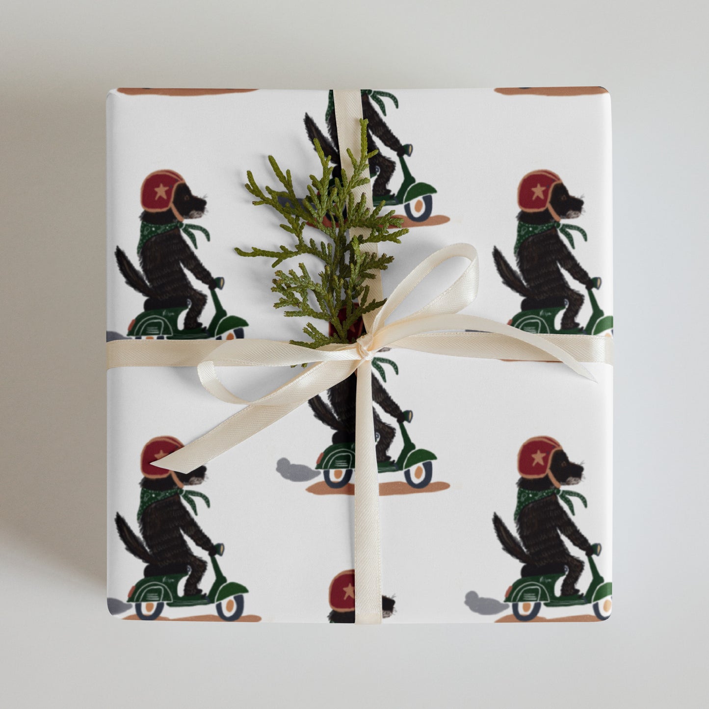 Dog on a Vespa Wrapping Paper