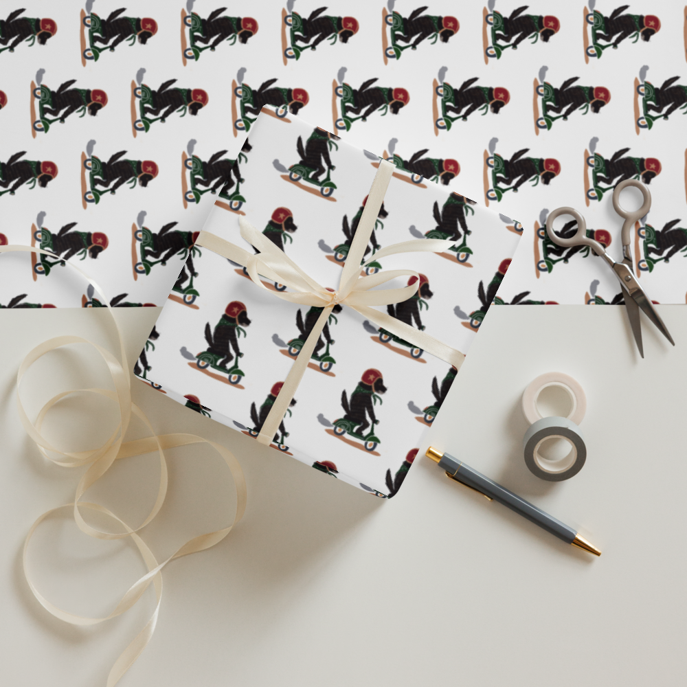 Dog on a Vespa Wrapping Paper