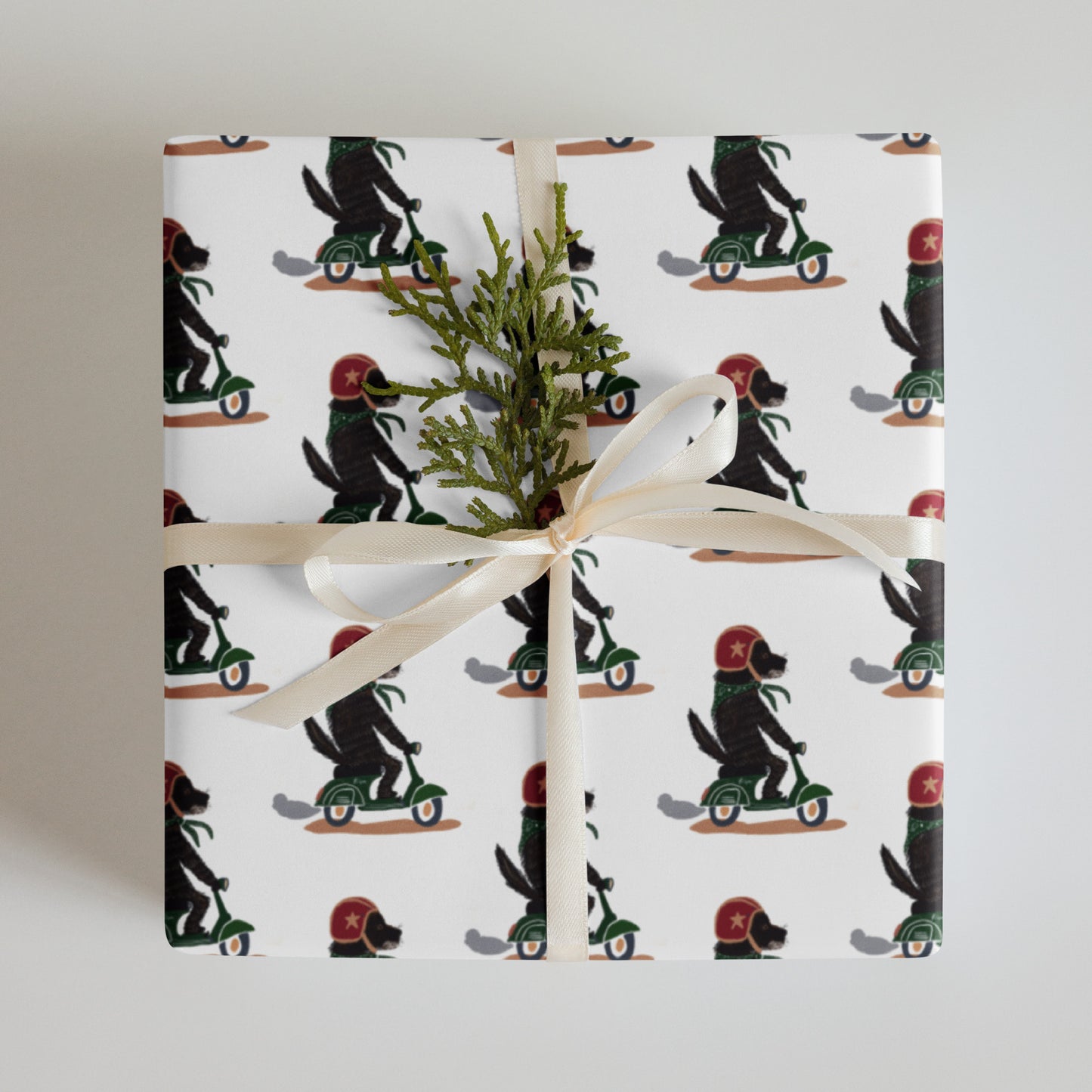 Dog on a Vespa Wrapping Paper
